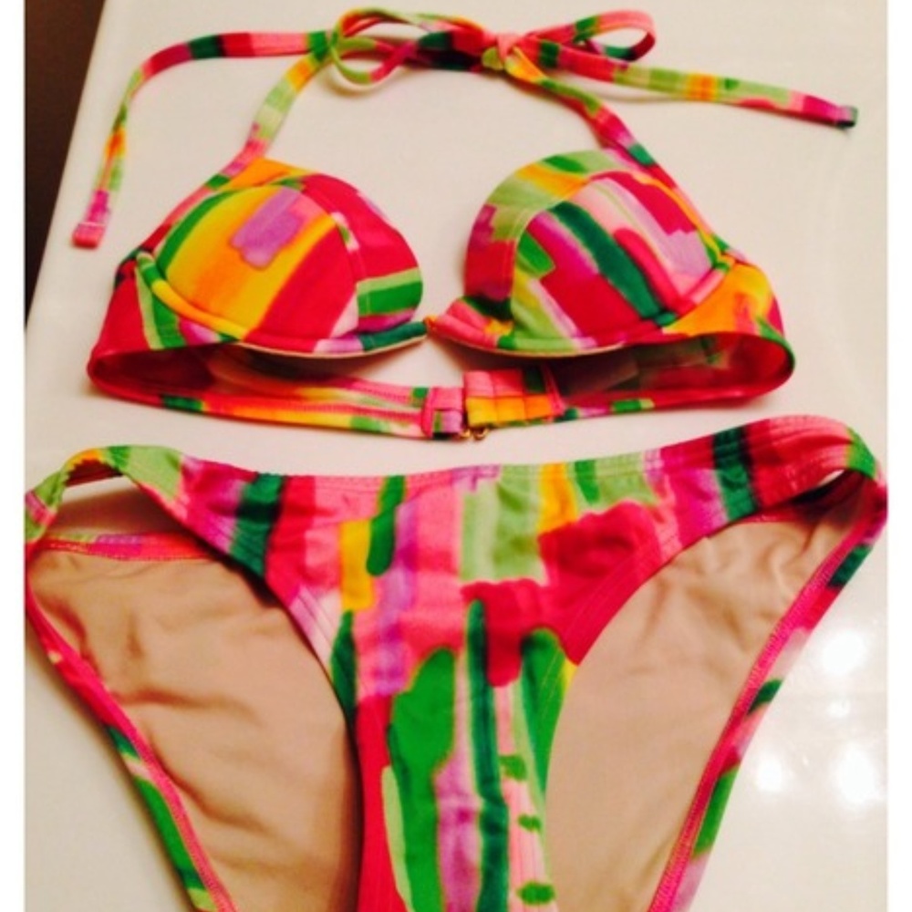 Victoria's Secret Push-Up Watercolor Bikini Set